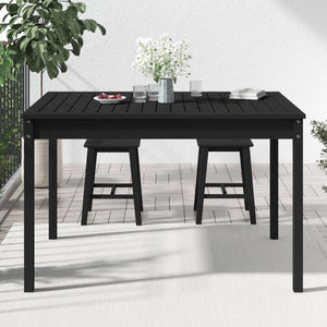 Schwarzer Gartentisch Kiefer Massivholz 121x82,5 cm