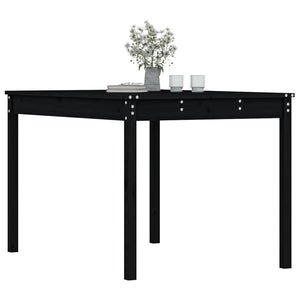 Schwarzer Gartentisch Kiefer Massivholz 121x82,5 cm