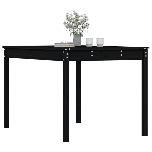 Schwarzer Gartentisch Kiefer Massivholz 121x82,5 cm