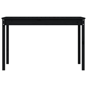 Schwarzer Gartentisch Kiefer Massivholz 121x82,5 cm