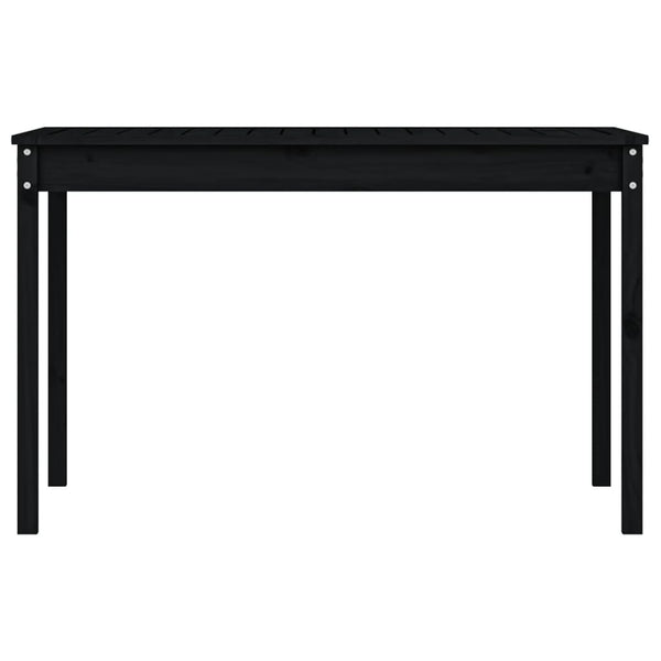 Schwarzer Gartentisch Kiefer Massivholz 121x82,5 cm