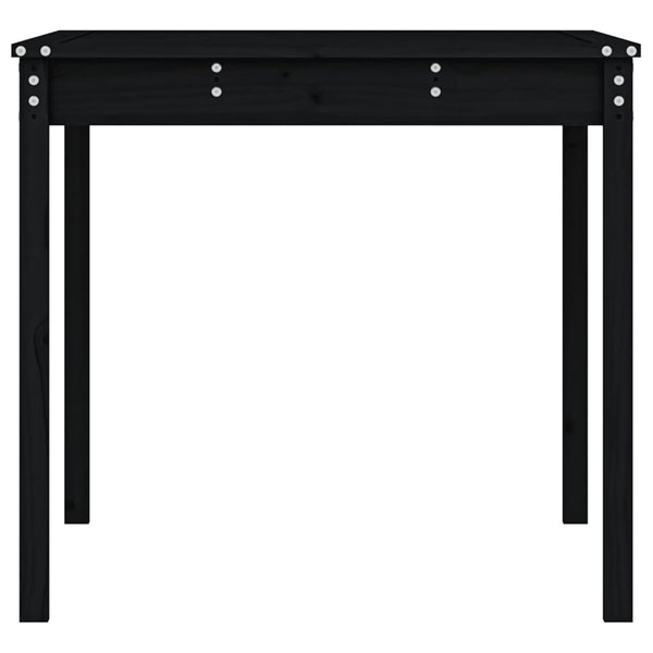 Schwarzer Gartentisch Kiefer Massivholz 121x82,5 cm