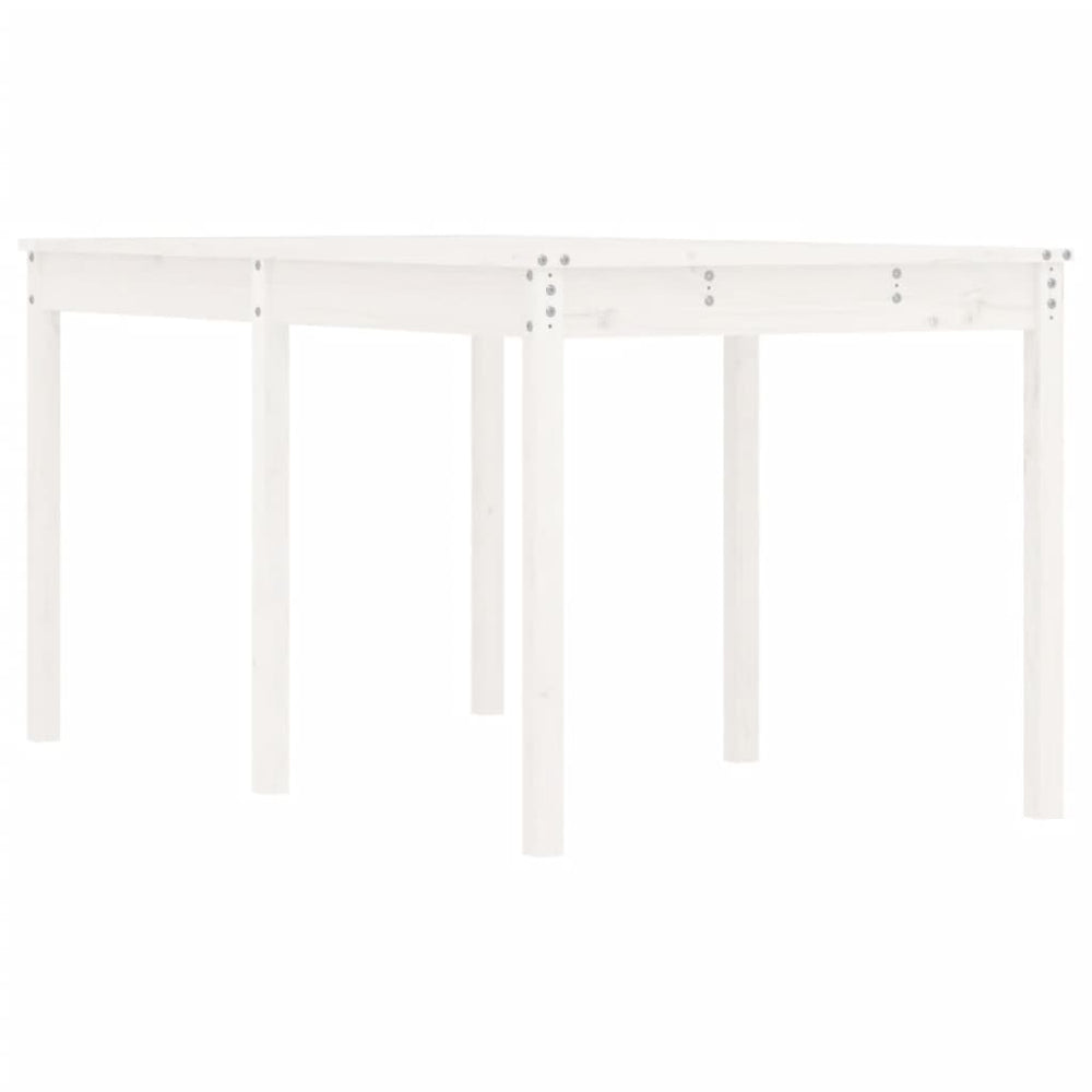 Weißer Gartentisch Kiefer Massivholz 160cm