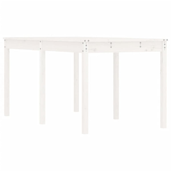 Weißer Gartentisch Kiefer Massivholz 160cm