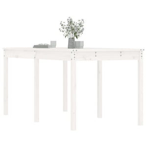 Weißer Gartentisch Kiefer Massivholz 160cm