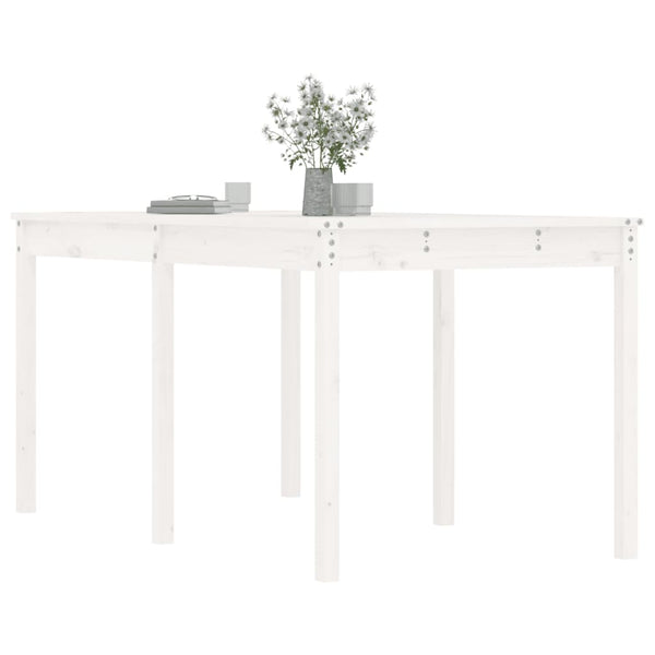 Weißer Gartentisch Kiefer Massivholz 160cm