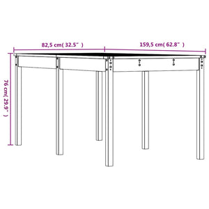 Weißer Gartentisch Kiefer Massivholz 160cm