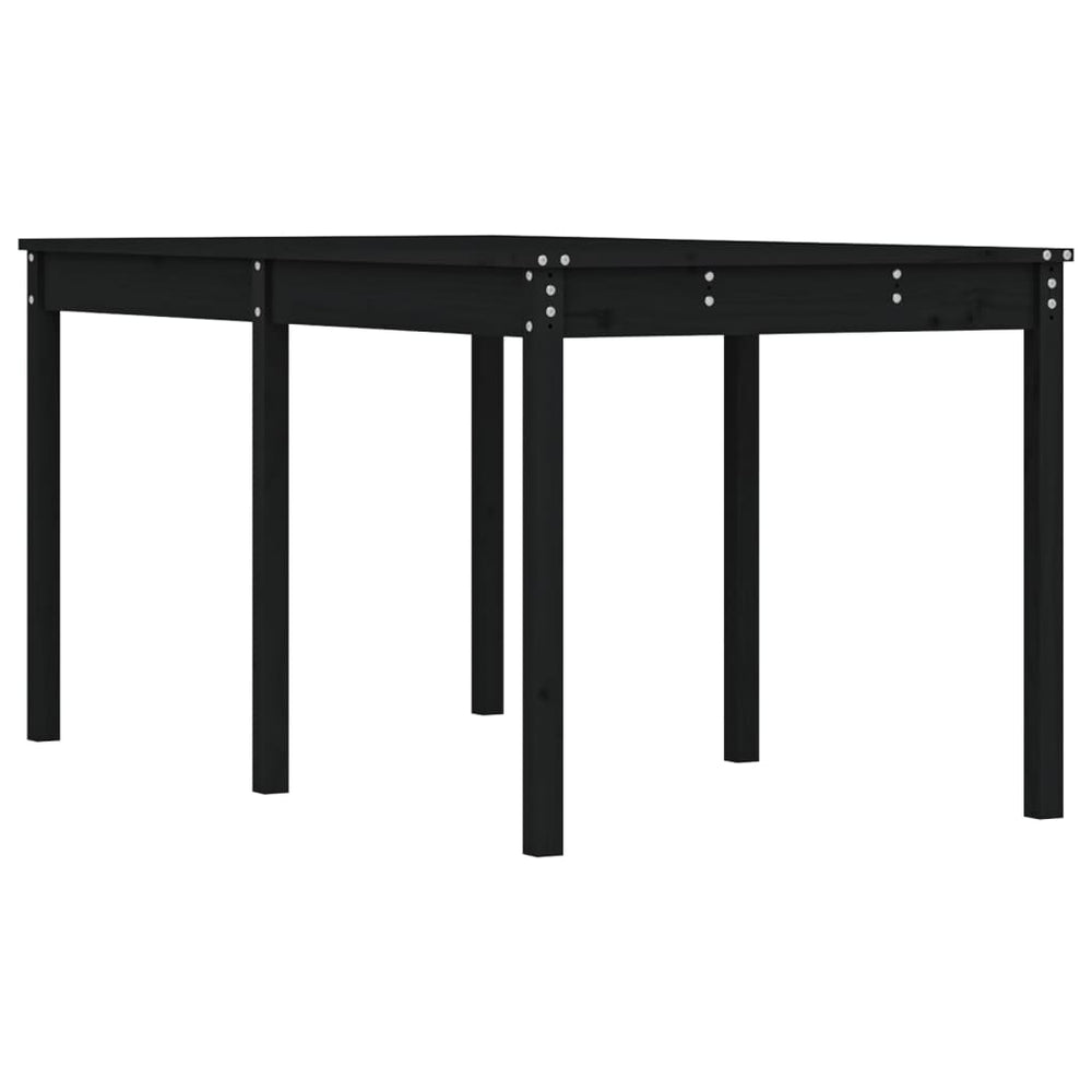 Schwarzer Gartentisch Kiefer Massivholz 159,5cm