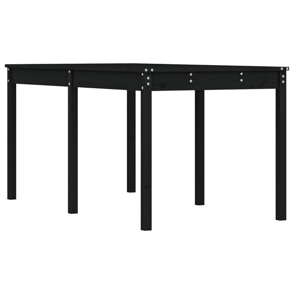 Schwarzer Gartentisch Kiefer Massivholz 159,5cm