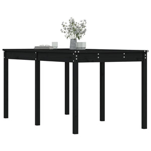 Schwarzer Gartentisch Kiefer Massivholz 159,5cm