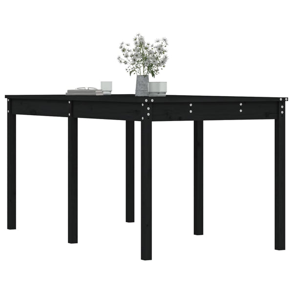 Schwarzer Gartentisch Kiefer Massivholz 159,5cm