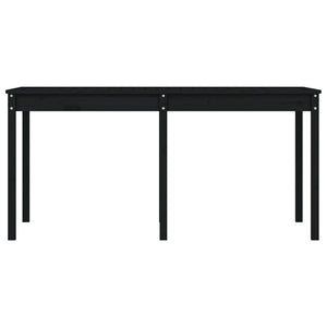Schwarzer Gartentisch Kiefer Massivholz 159,5cm