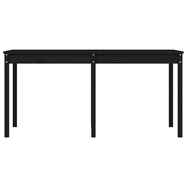 Schwarzer Gartentisch Kiefer Massivholz 159,5cm