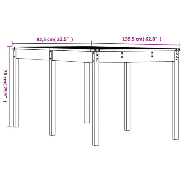 Massivholz Gartentisch Douglasie, 159,5 cm