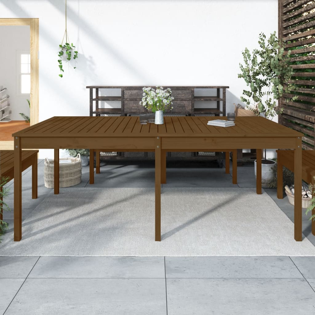 Gartentisch Honigbraun Kiefer Massivholz 203,5cm