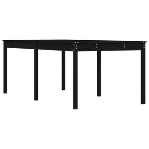 Schwarzer Gartentisch 203,5cm Kiefer Massivholz