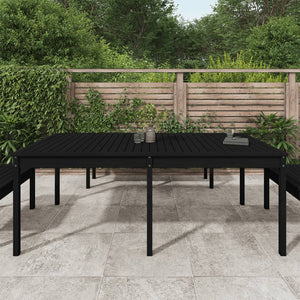 Schwarzer Gartentisch 203,5cm Kiefer Massivholz