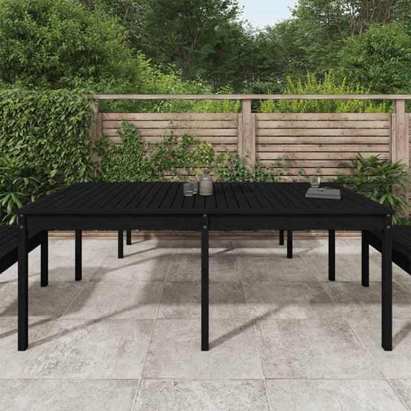Schwarzer Gartentisch 203,5cm Kiefer Massivholz