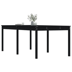 Schwarzer Gartentisch 203,5cm Kiefer Massivholz