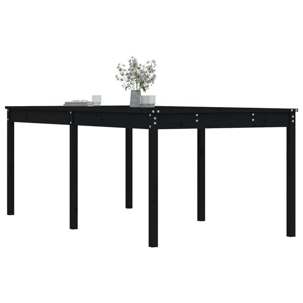 Schwarzer Gartentisch 203,5cm Kiefer Massivholz
