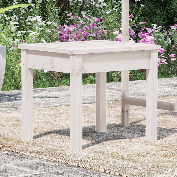 Weiße Gartenbank Kiefer Massivholz 50 cm