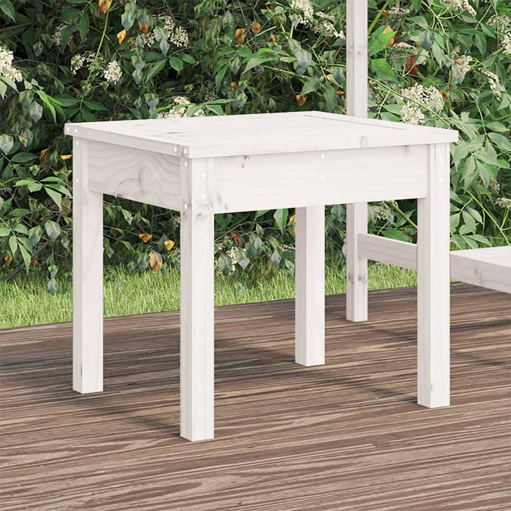 Weiße Gartenbank Kiefer Massivholz 50 cm