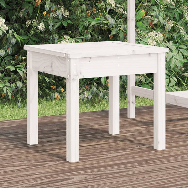 Weiße Gartenbank Kiefer Massivholz 50 cm