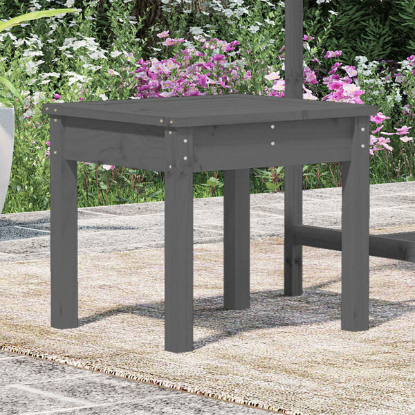 Graue Gartenbank aus Kiefernholz 50 cm