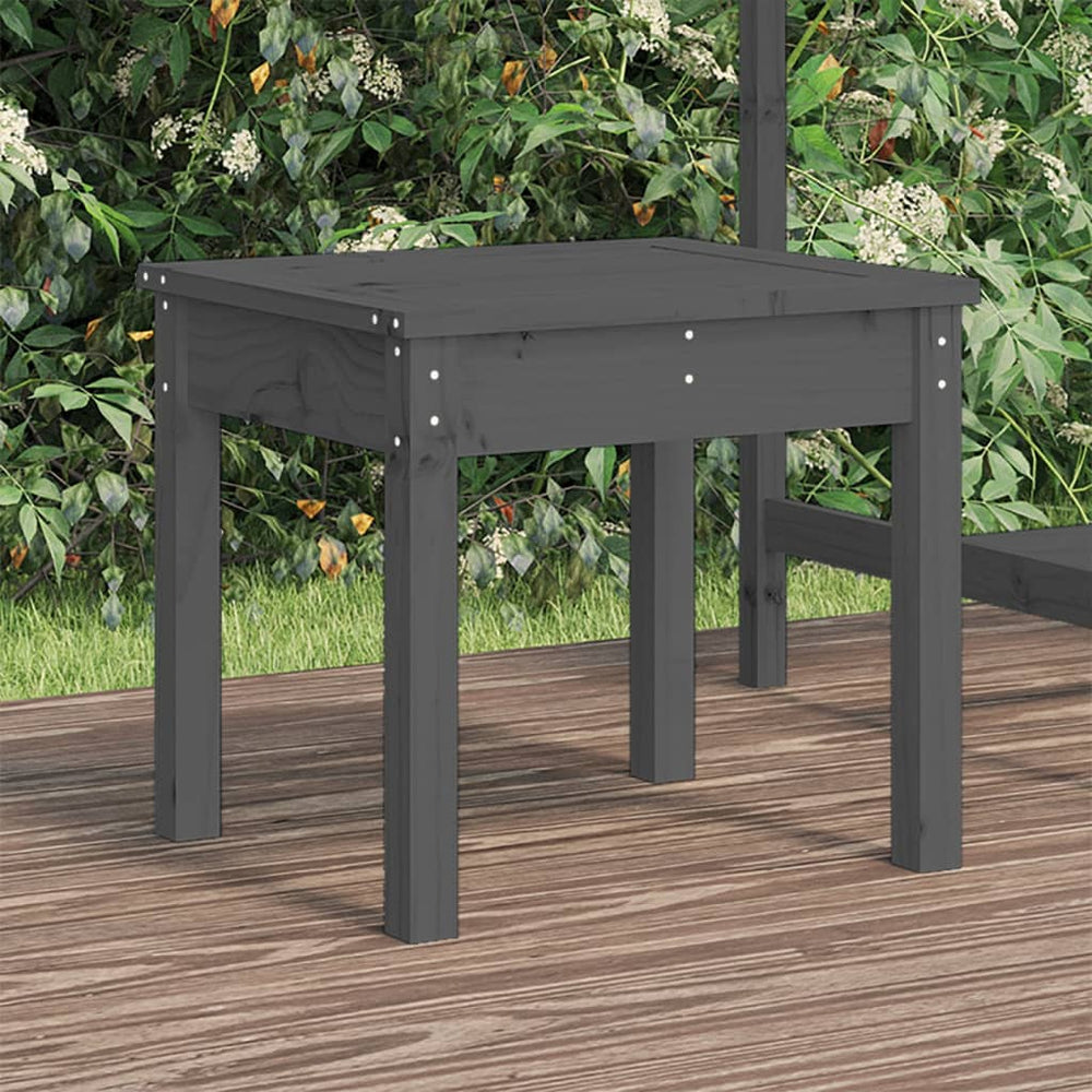 Graue Gartenbank aus Kiefernholz 50 cm