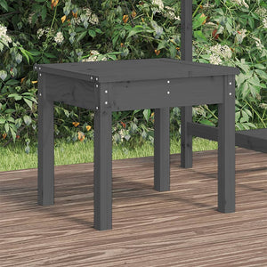 Graue Gartenbank aus Kiefernholz 50 cm