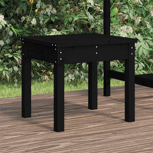 Schwarze Gartenbank Kiefer Massivholz 50cm