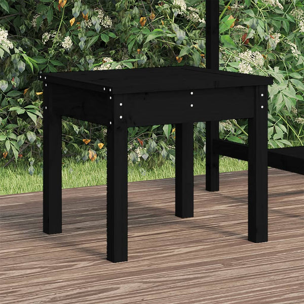 Schwarze Gartenbank Kiefer Massivholz 50cm