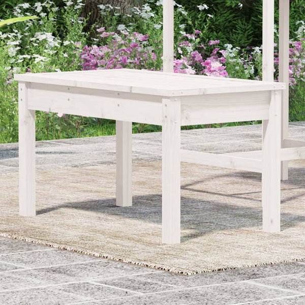 Weiße Gartenbank Kiefer Massivholz 80 cm