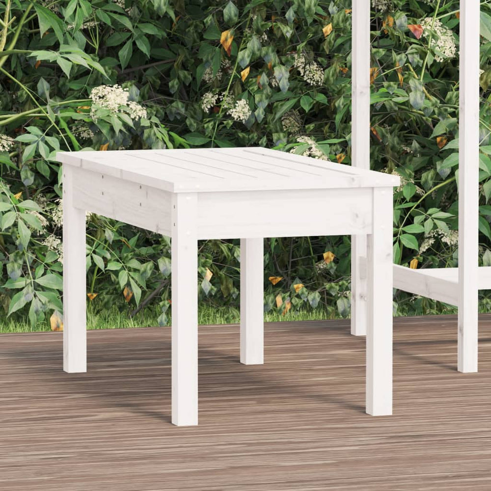 Weiße Gartenbank Kiefer Massivholz 80 cm