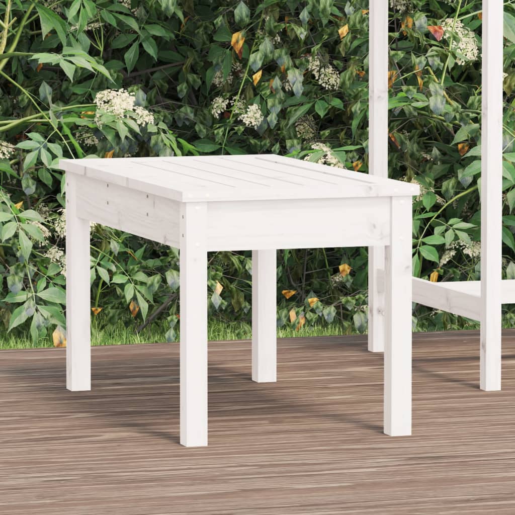 Weiße Gartenbank Kiefer Massivholz 80 cm
