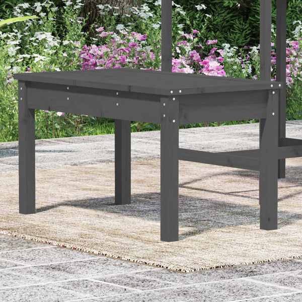 Graue Gartenbank 80 cm Kiefer Massivholz