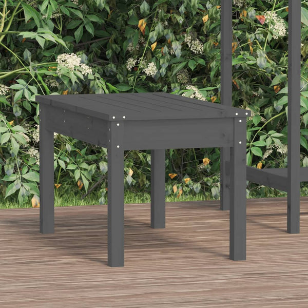 Graue Gartenbank 80 cm Kiefer Massivholz