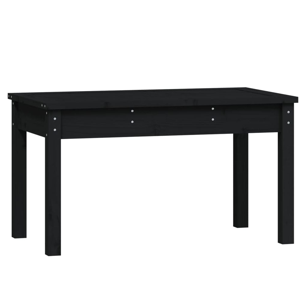 Schwarze Gartenbank Kiefer Massivholz 80 cm