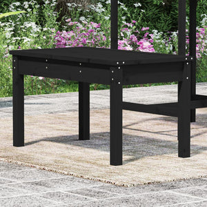 Schwarze Gartenbank Kiefer Massivholz 80 cm