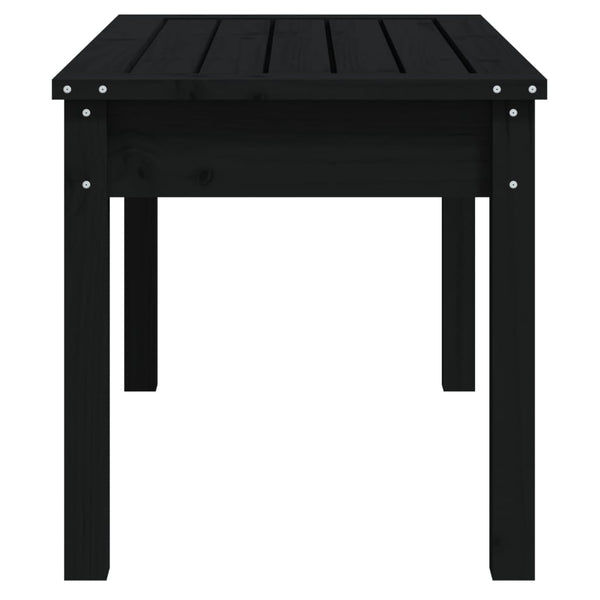 Schwarze Gartenbank Kiefer Massivholz 80 cm