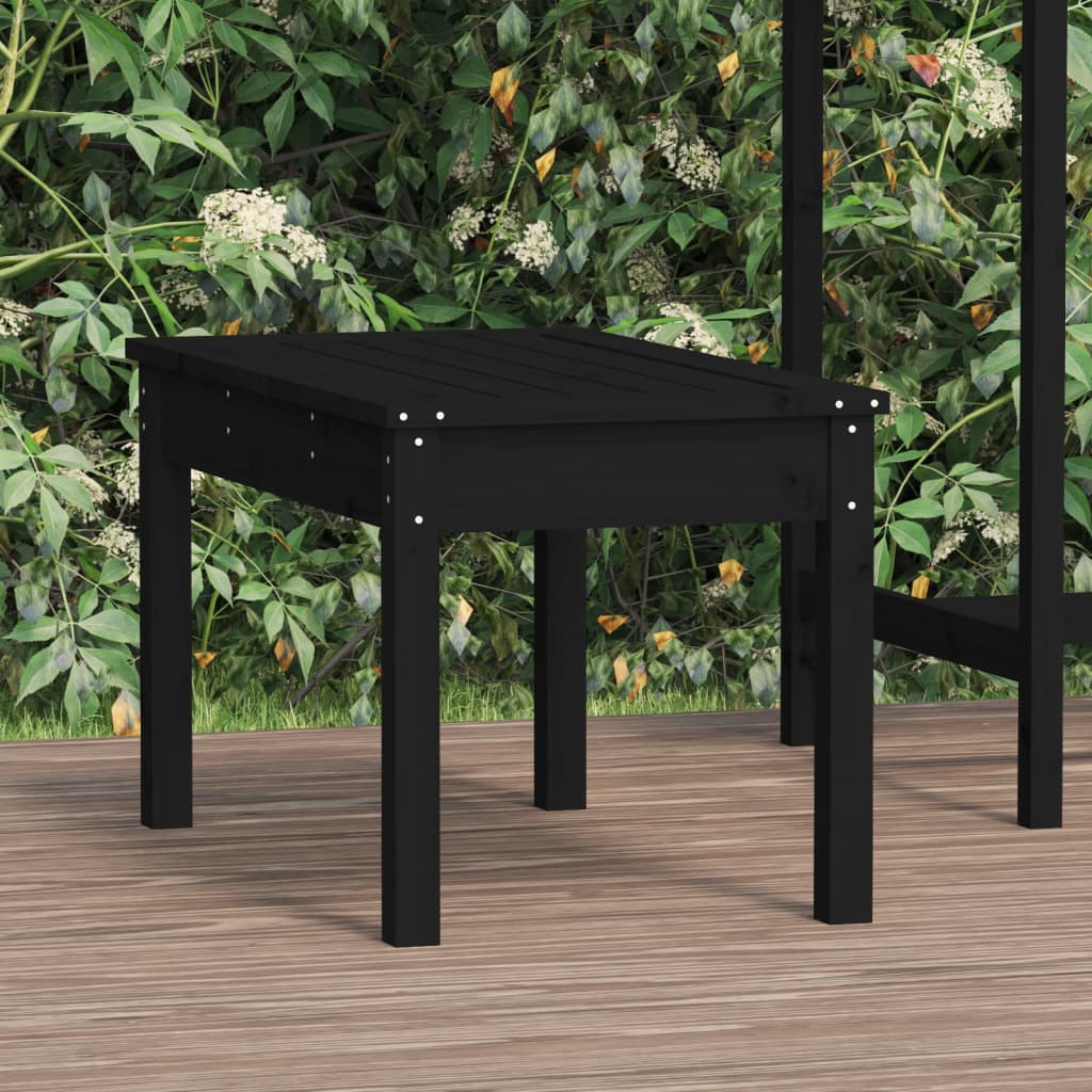 Schwarze Gartenbank Kiefer Massivholz 80 cm