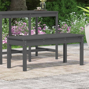 Graue Gartenbank Kiefer Massivholz 109 cm