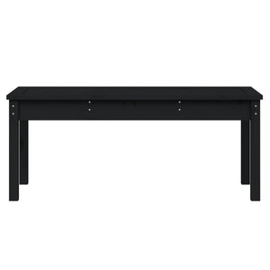 Schwarze Gartenbank aus Kiefernholz, 109 cm