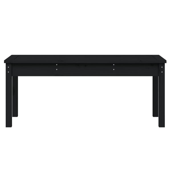 Schwarze Gartenbank aus Kiefernholz, 109 cm