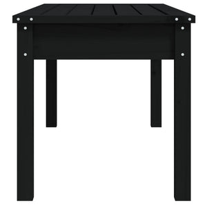 Schwarze Gartenbank aus Kiefernholz, 109 cm