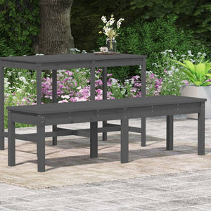 Graue Gartenbank 2-Sitzer Kiefer Massivholz