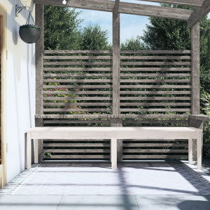Weiße Gartenbank 2-Sitzer Kiefer Massivholz