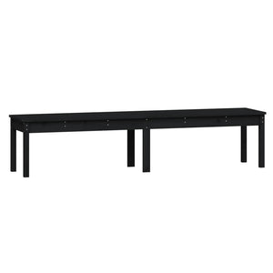 Schwarze Gartenbank 2-Sitzer Kiefernholz 203,5 cm