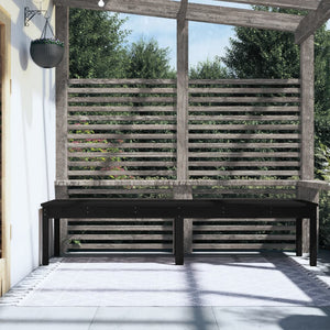 Schwarze Gartenbank 2-Sitzer Kiefernholz 203,5 cm