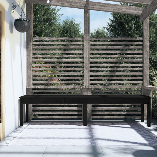 Schwarze Gartenbank 2-Sitzer Kiefernholz 203,5 cm